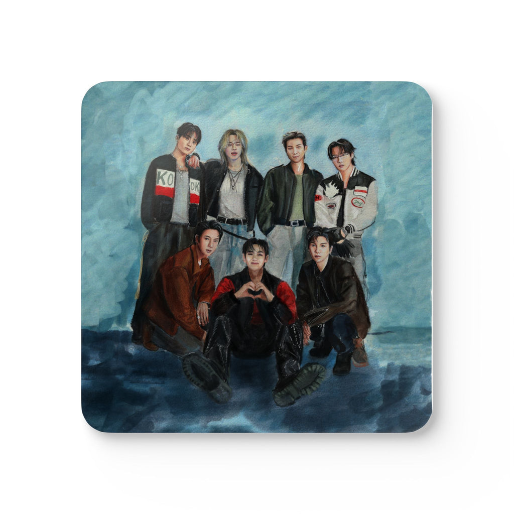 OT7 Portrait Fan Art Hardboard Coasters (Set of 4)