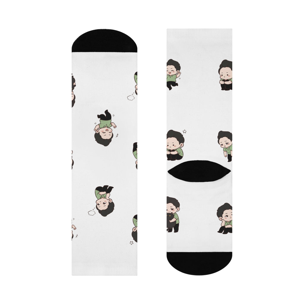 Low Energy Chibi Kpop Crew Socks (Unisex)