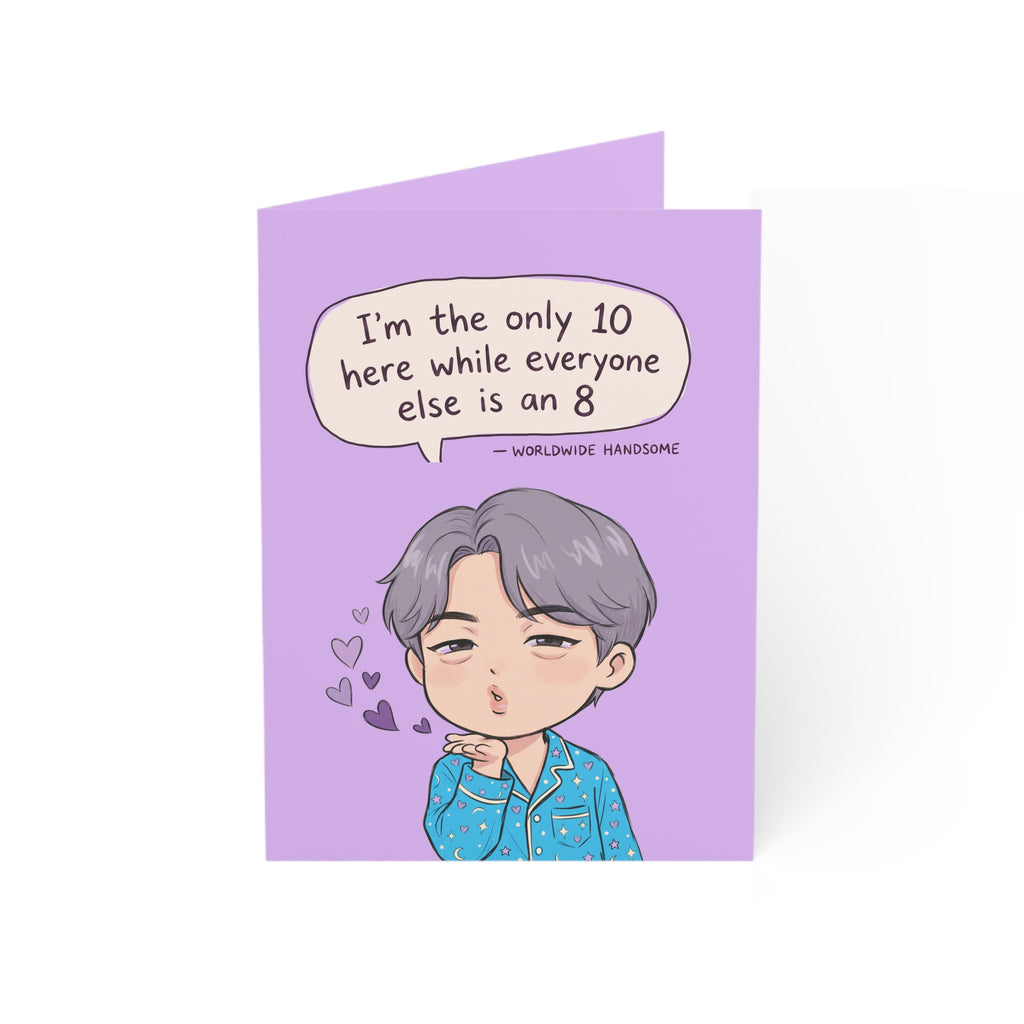 "Worldwide Handsome" Flying Kiss Greeting Card