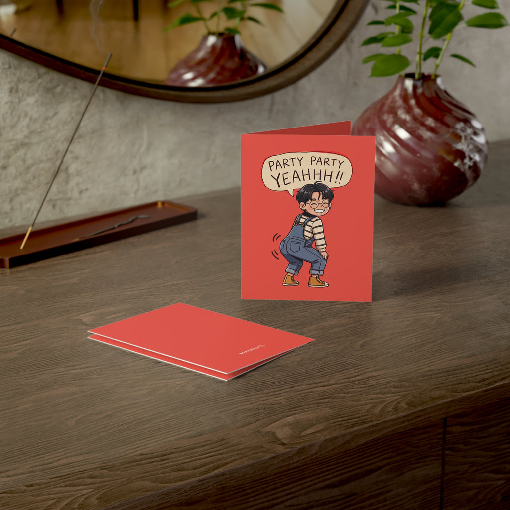 JK Funny "PARTY PARTY YEAHHH!!" K-Pop Quote Card