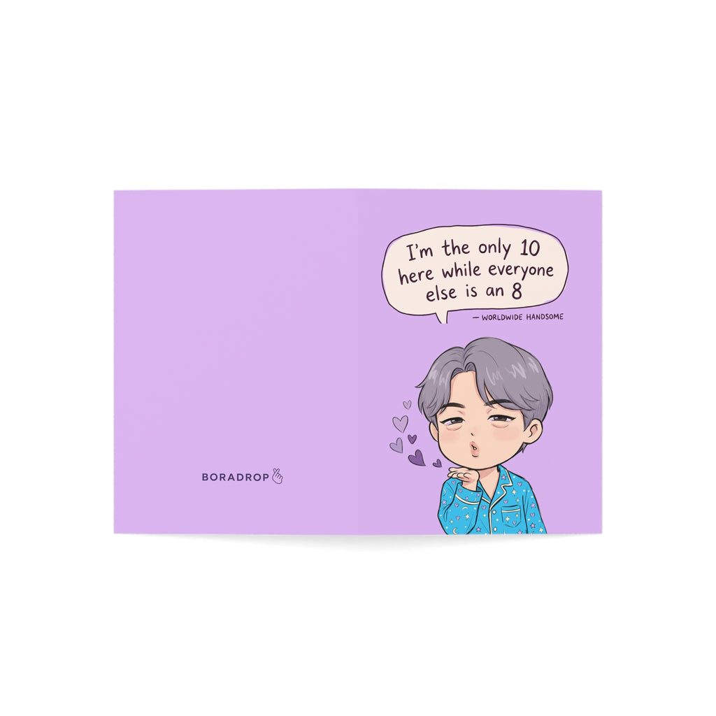 "Worldwide Handsome" Flying Kiss Greeting Card