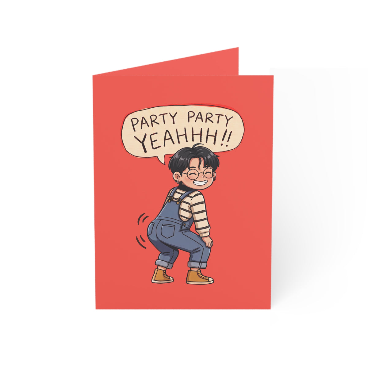 JK Funny "PARTY PARTY YEAHHH!!" K-Pop Quote Card