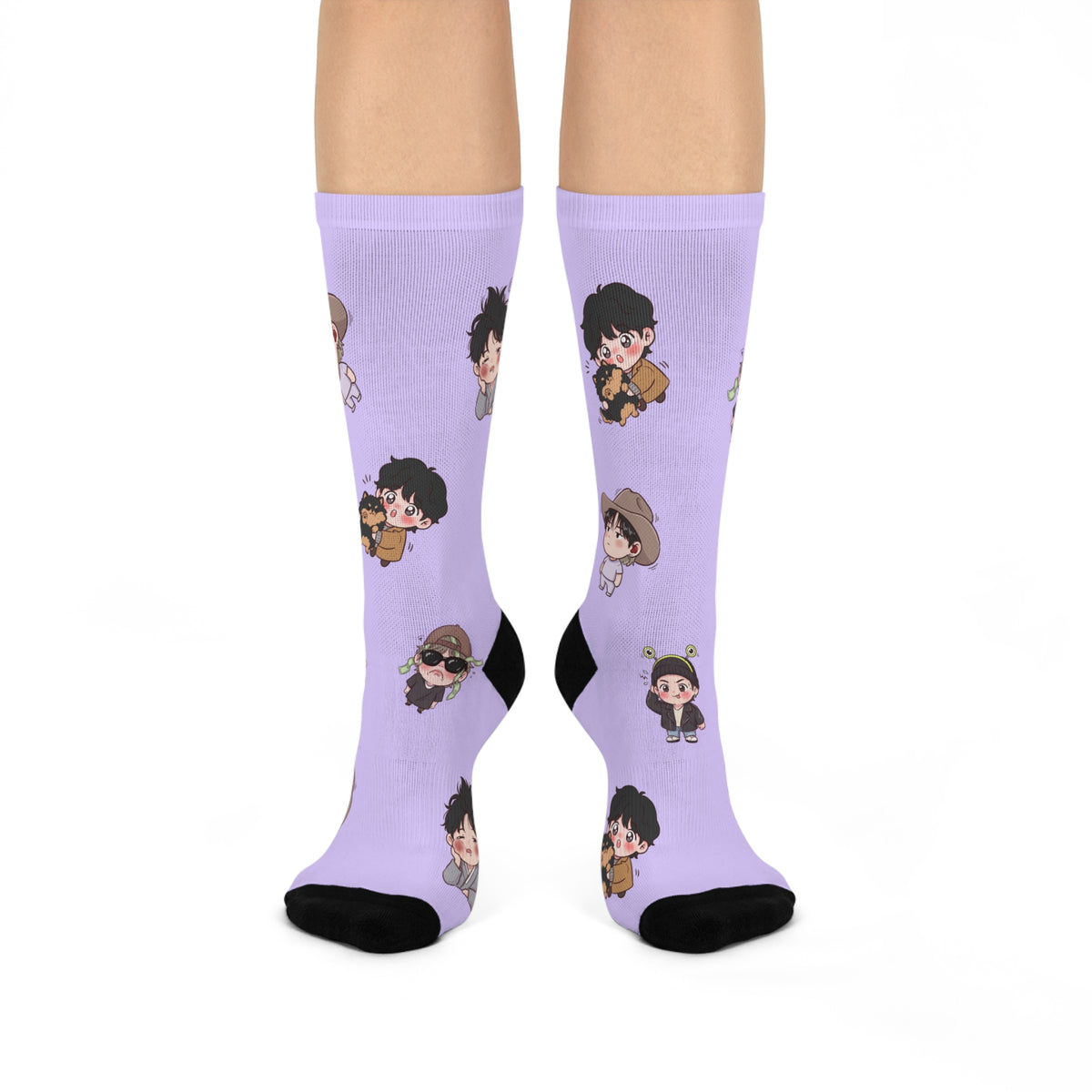 V Funny Moments Kpop Crew Socks