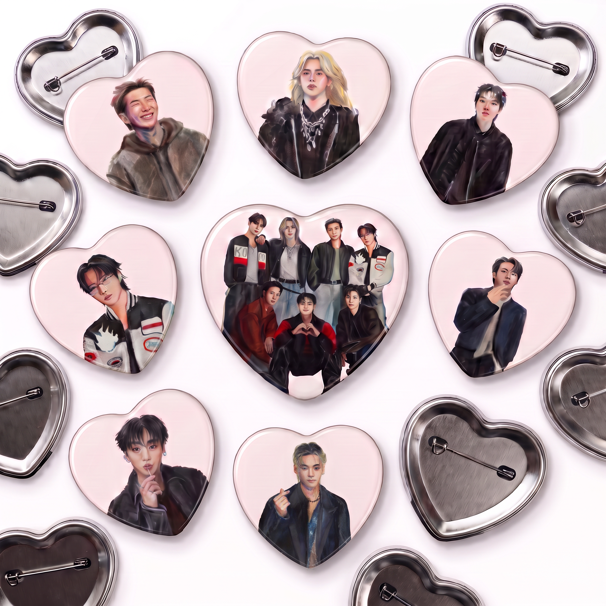 Heart Button Pin Set (Concert Tradeables & Keepsakes)