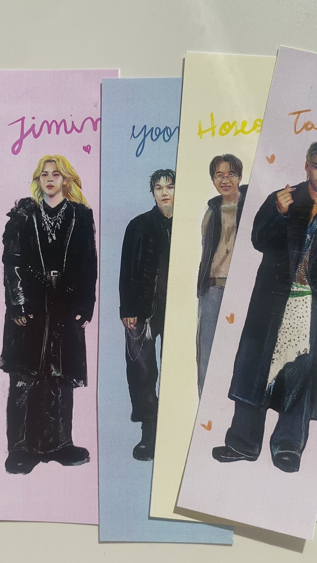 OT7 Fan Art Bookmarks, Set of 7 | Printable Digital Download | Kpop Reading Gift