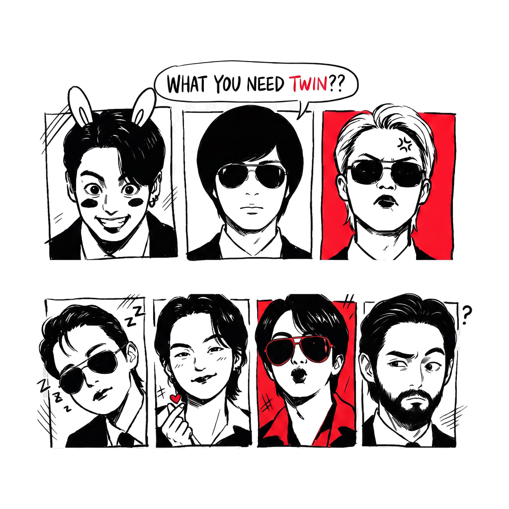 OT7 2.0 Comic Style Kpop Cotton Tote Bag